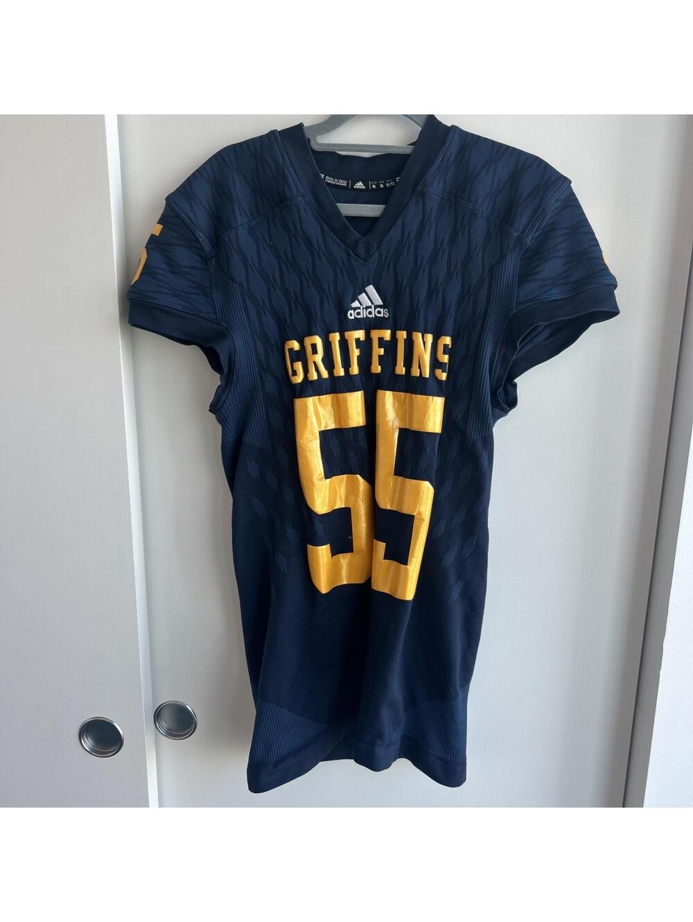 Adidas MacEwan Griffins Football Jersey #55 Blue Yellow Men's XL Primeknit A1